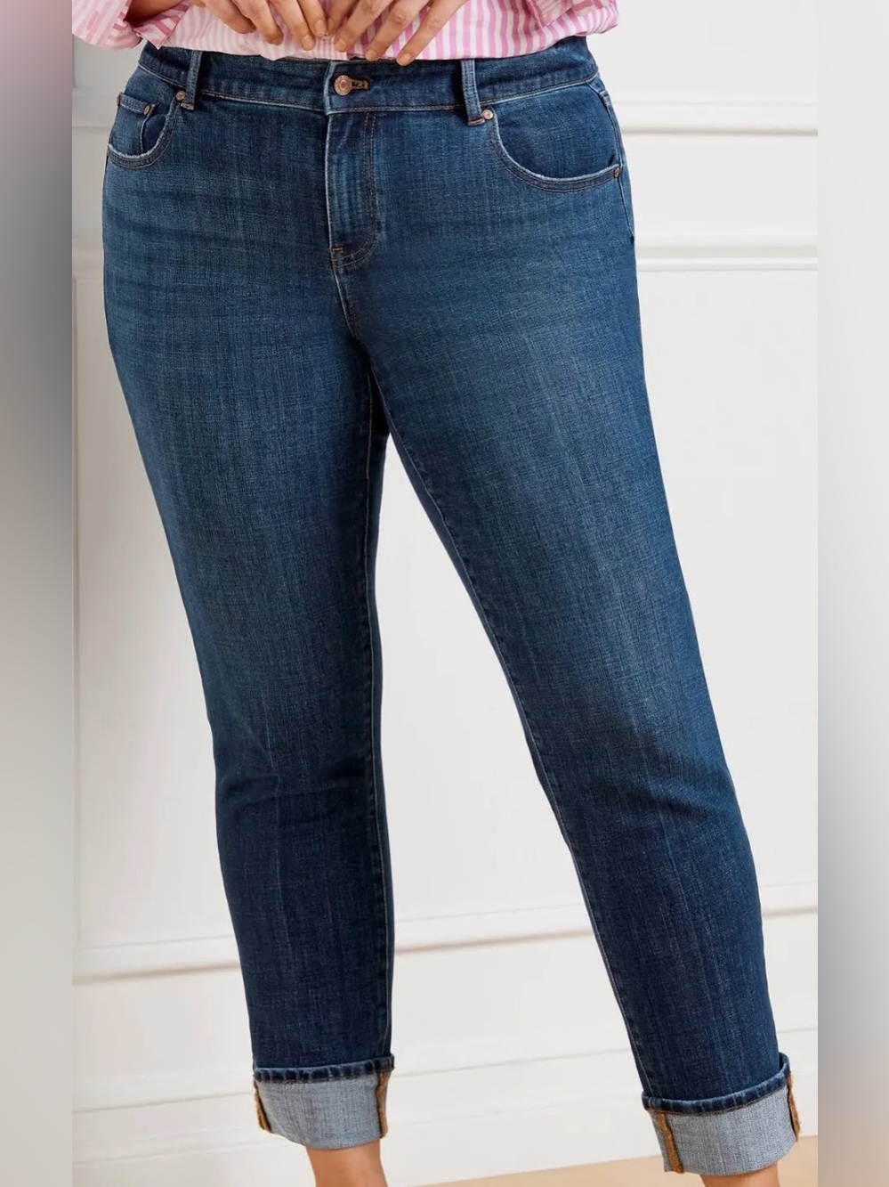 Talbots Flawless Boyfriend Jean 20W‎ Blue Wash Minimalist Casual Everyday